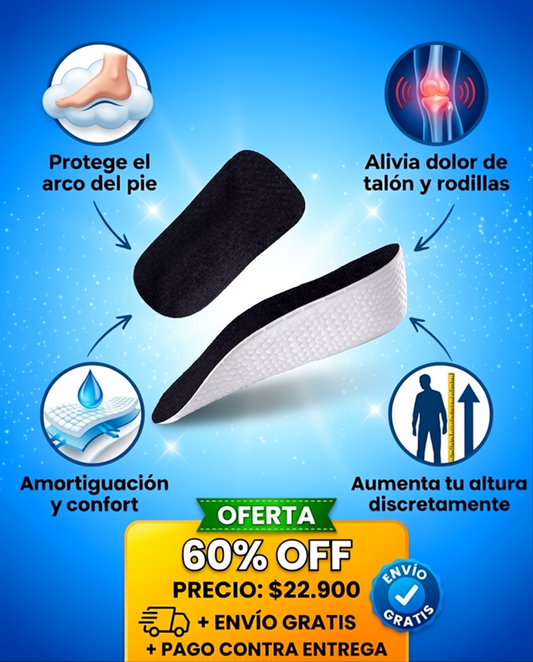 🚨 ¡Oferta por tiempo limitado! 👟 Plantillas elevadoras — Más altura al instante + mejor postura + más confianza al caminar🔥